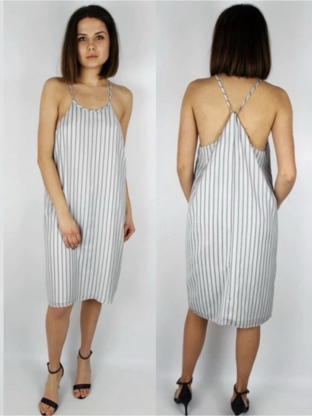 NWT Silvian Heach White & Black Midi Slip Dress